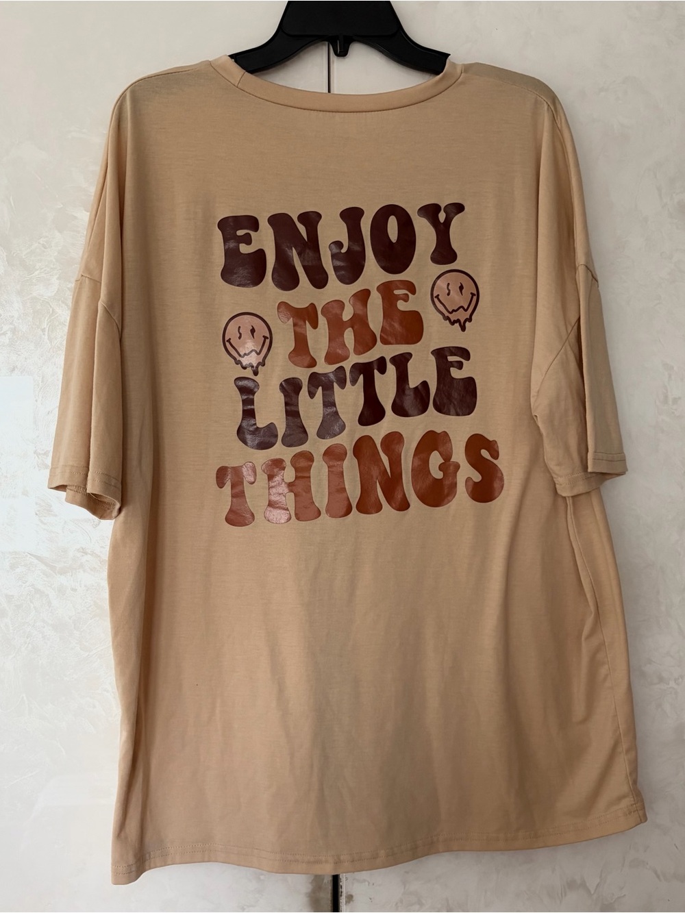 “Enjoy The Little Things” Beige Graphic Tee